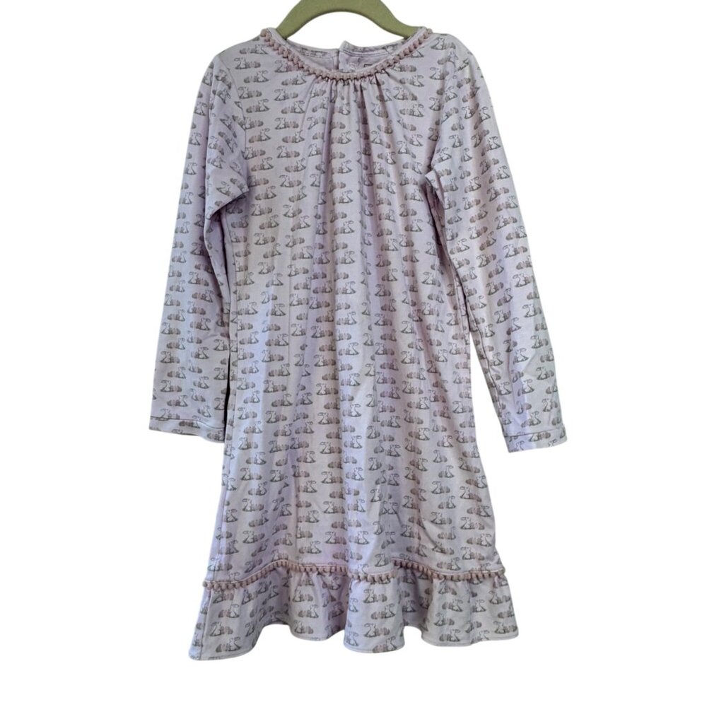 LILA + HAYES Easter Bunny Dress Girls 7 Pink Carlin Eggs Pima Cotton Ruffles